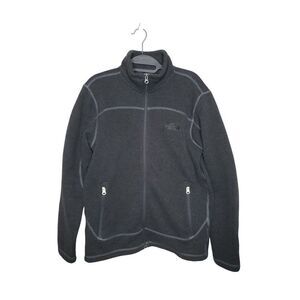 The North Face Men's Full Zip Fleece Lined Sweater Jacket Grey Outdoor